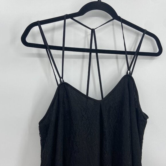 BCBGeneration Black Lace Strappy Sleeveless Shift Dress Size Medium - Picture 3 of 7